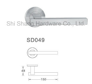 Hardware Furniture Manufacturer Stainless Steel Hollow Lever Type Square Rose Chrome Door Handle SD049