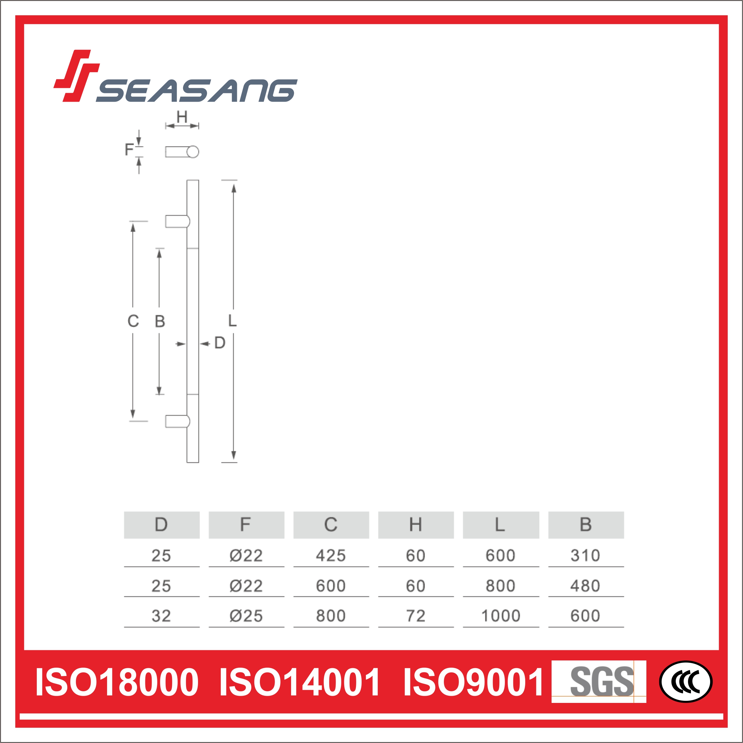 Stainless Steel Pull Handle SH164 