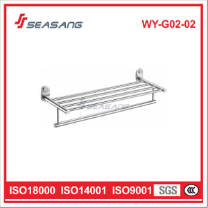 Bathroom Shower Double Towel Rack in Stainless Steel Satin