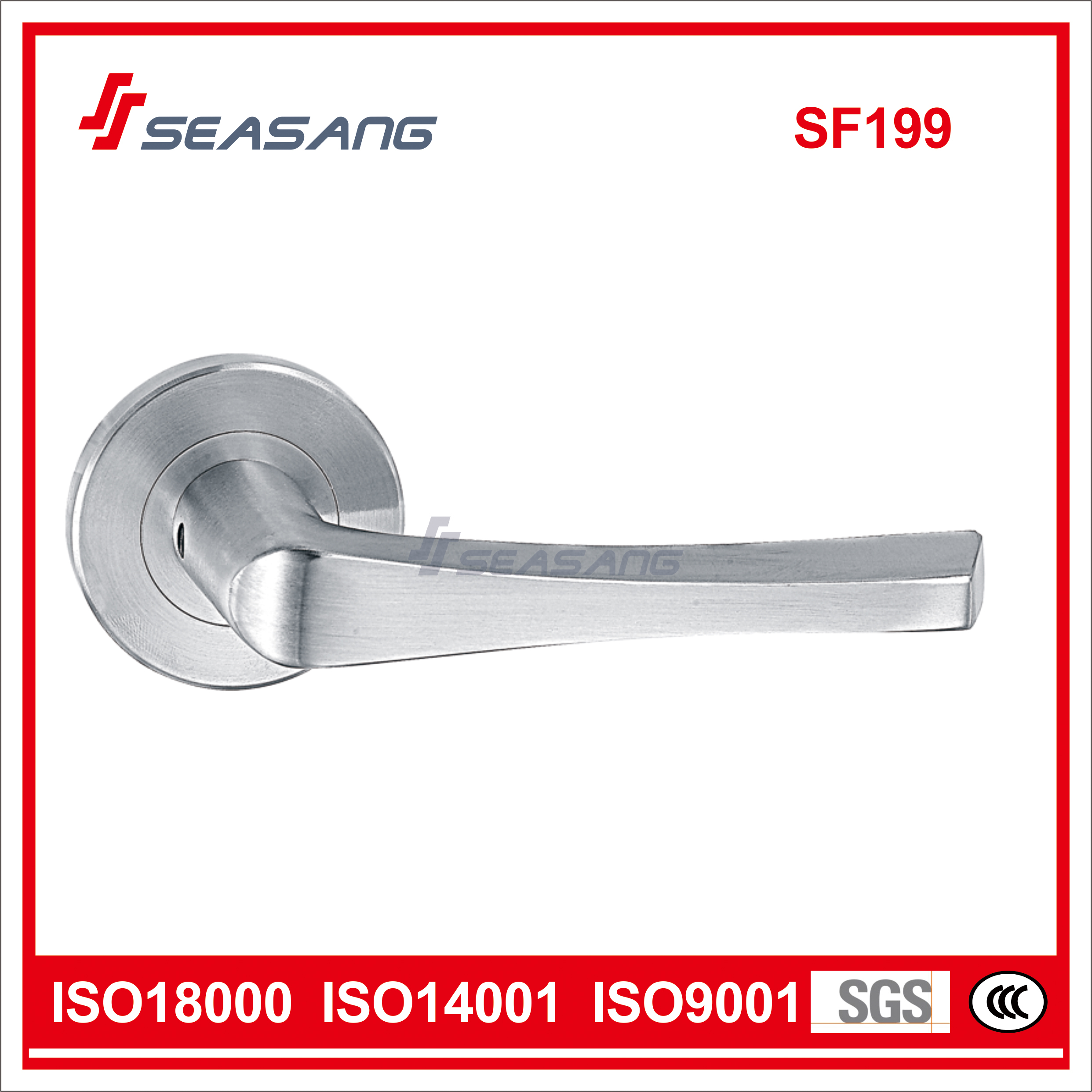 SUS304 Solid Lever Handle Casting Door Handle Stainless Steel Door Handle