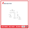 Bathroom Stainless Steel Double Handles 3 Holes Deck-Mounted Faucet