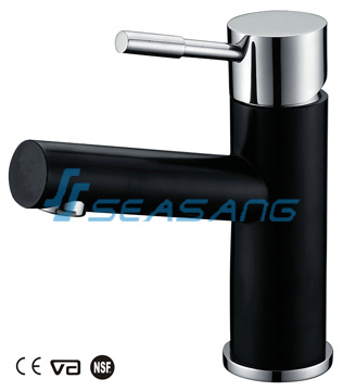 Stainless Steel Solid Casting Bathroom Lavatory Basin Black Color Tap