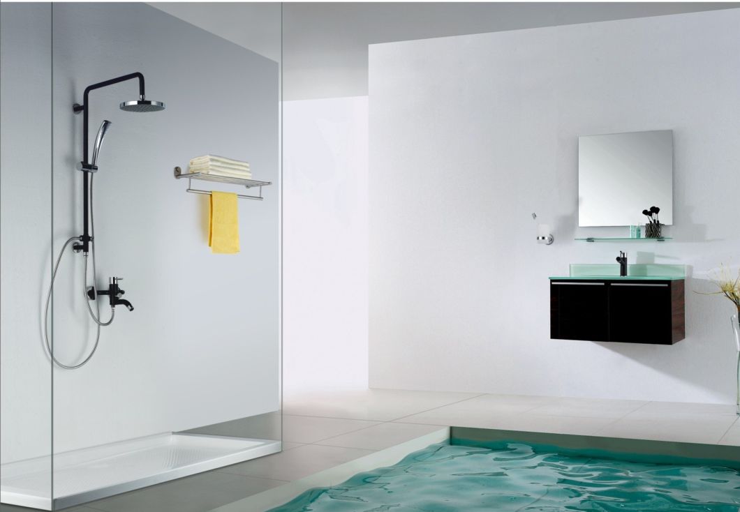 Stainless Steel Bathroom Rainfall Black Shower Set with Hand Bath