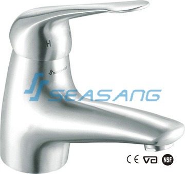 Stainless Steel Bathroom Single Handle Lavatory Basin Hand Wash Faucet