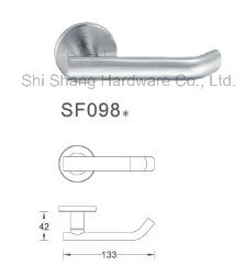 Modern Satin Stainless Steel Furniture Hardware Hollow Tube Interior Square Door Lever Handle