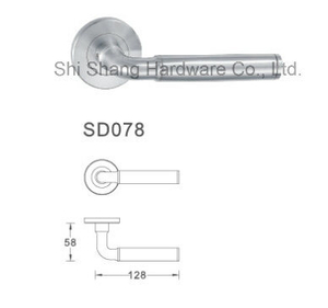 304 Stainless Steel Door Handle Hollow Tube Mortise Lock Lever Door Handle SD078
