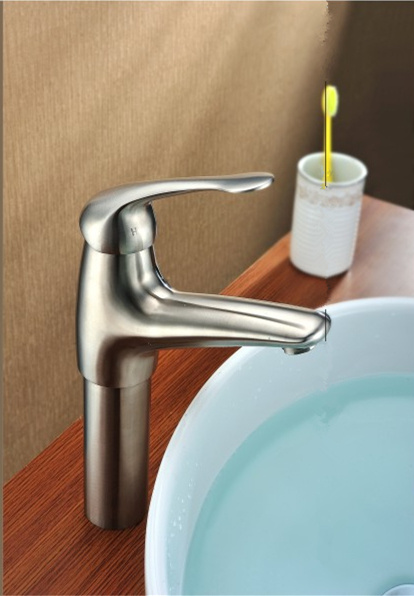 Stainless Steel Bathroom Lavatory Toilet Basin Sink Vessel Faucet