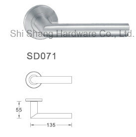 Door Lock on Rose Hollow Special Form Casting Stainless Steel Lever Door Handle SD071