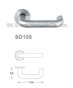 Modern Bedroom Stainless Steel Interior Door Handle Round Solid Hollow Tube Door Lever Handle SD105