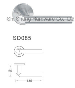 Contemporary Style 304 Stainless Steel with Plastic Underbase Hollow Lever Door Handle SD085