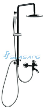 Stainless Steel Bathroom Rainfall Black Shower Set with Hand Bath