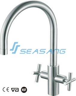 Stainless Steel Double Handle Tap for Kitchen Sink And Bar Faucet Manufacturers
