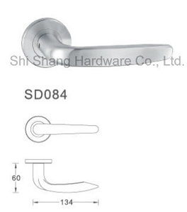 304 Stainless Steel Round Rosette Furniture Hardware Interior Lever Door Handles SD084