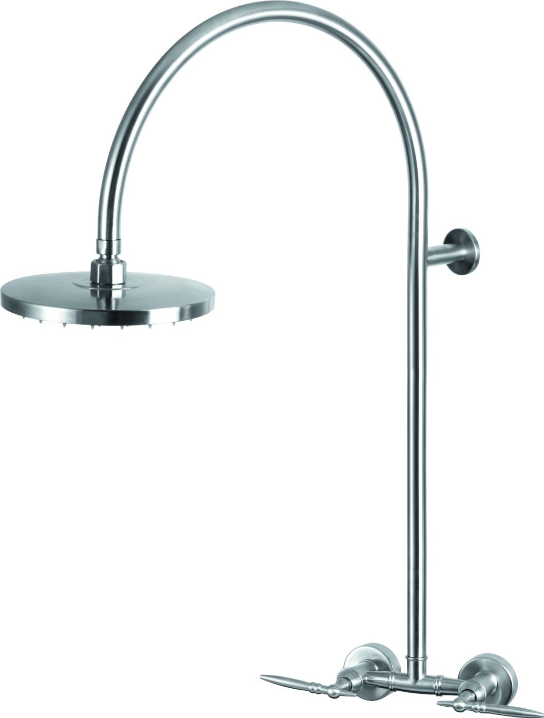 Stainless Steel Double Handles Bathroom Rainfall Wall-Mounted Head Shower