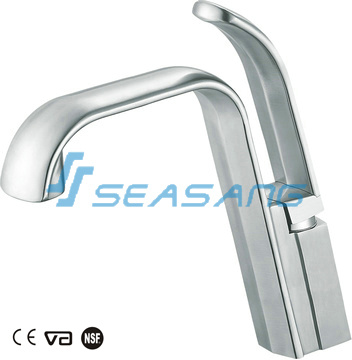 Modern Style Stainless Steel Bathroom Basin Faucet in Brushed Nickel